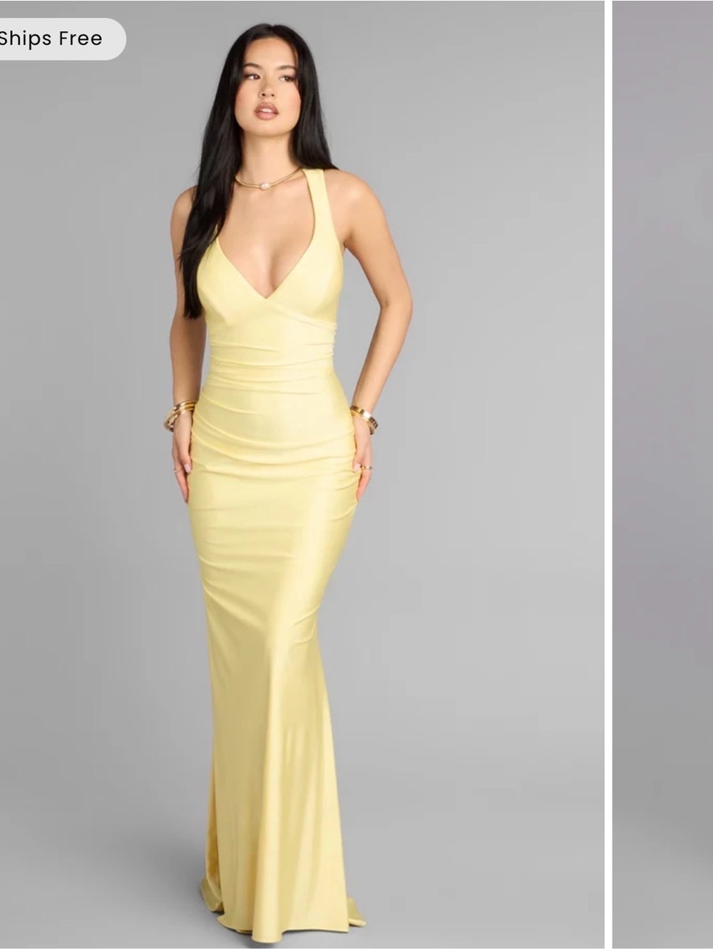 Windsor Jianne V-Neck Yellow Evening Dress